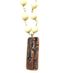Beaded Necklace Make Your Mark Copper Pendant Lobster Clasp inspiration jewelry